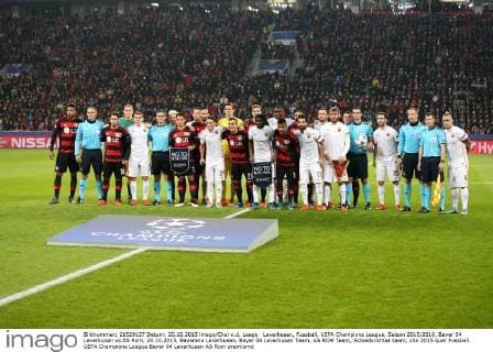 Leverkusen, Fussball, UEFA Champions League, Saison 2015 2016, Bayer 04 Leverkusen vs AS Rom, 20.10.2015, Bayarena Leverkusen, Bayer 04 Leverkusen Team, AS ROM Team, Schiedsrichter team,