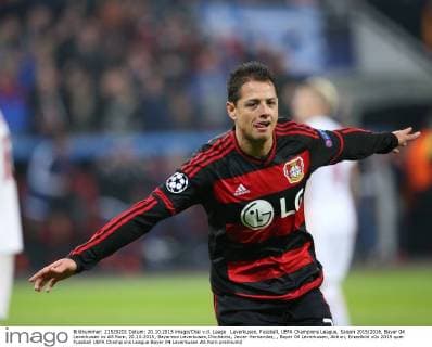 Leverkusen, Fussball, UEFA Champions League, Saison 2015 2016, Bayer 04 Leverkusen vs AS Rom, 20.10.2015, Bayarena Leverkusen,Chicharito, Javier Hernandez, , Bayer 04 Leverkusen, Aktion, Einzelbild