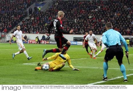 20.10.2015 - Julian Brandt (Bayer Leverkusen) beim Champions League Spiel (Saison 2015 16) Bayer Leverkusen - AS Rom.
