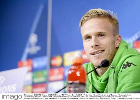 Oct. 20, 2015 - Turin, Italy - Oscar Wendt, player of Borussia Mönchengladbach, speaks during the press conference PK Pressekonferenz at Juventus Stadium before the Champions League match between Juventus FC and Borussia Mönchengladbach. Italy: Juventus FC v Borussia Monchengladbach - ZUMAp133