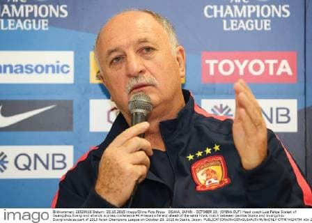 OSAKA, JAPAN - OCTOBER 20: (CHINA OUT) Head coach Luiz Felipe Scolari of Guangzhou Evergrand attends a press conference PK Pressekonferenz ahead of the semi finals match between Gamba Osaka and Guangzhou Evergrande as part of 2015 Asian Champions League on October 20, 2015 in Osaka, Japan.  CFP474624794 