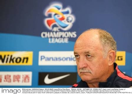 OSAKA, JAPAN - OCTOBER 20: (CHINA OUT) Head coach Luiz Felipe Scolari of Guangzhou Evergrand attends a press conference PK Pressekonferenz ahead of the semi finals match between Gamba Osaka and Guangzhou Evergrande as part of 2015 Asian Champions League on October 20, 2015 in Osaka, Japan.  CFP474624796 