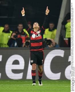 20.10.2015, Fussball, Saison 2015 2016, Champions League, 2015 16, Vorrunde, Bayer 04 Leverkusen - AS Rom 4:4, Jubel Chicharito, Javier Hernandez, (Bayer 04 Leverkusen)