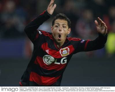 Leverkusen , Deutschland, Germany, Fussball,Football,Soccer, UEFA Champions League , 3.Spieltag, Matchday 3 Bayer Leverkusen - AS Rom 4:4 Bay - Arena in Leverkusen Germany 20.10. 2015, Javier HERNANDEZ (CHICHARITO) (LEV) vergab in den Schlußsekunden den Siegtreffer Photo : Norbert Schmidt