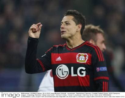Leverkusen , Deutschland, Germany, Fussball,Football,Soccer, UEFA Champions League , 3.Spieltag, Matchday 3 Bayer Leverkusen - AS Rom 4:4 Bay - Arena in Leverkusen Germany 20.10. 2015, Javier HERNANDEZ (CHICHARITO) (LEV) vergab in den Schlußsekunden den Siegtreffer