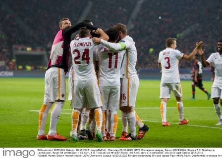 Dienstag 20.10.2015, UEFA Champions League, Saison 2015 2016, Gruppe E 3. Spieltag in Leverkusen, Bayer 04 Leverkusen - AS Rom, 4:4, Torjubel um Miralem Pjanic (AS Rom) zum 2:3 DeFodi001