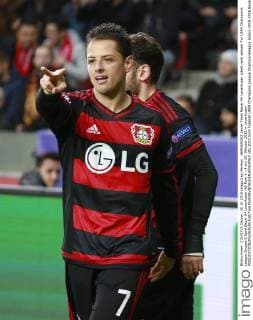 HERNANDEZ Javier Team Bayer 04 Leverkusen jubelt nach seinem Tor UEFA Champions League Gruppe E Spiel Bayer 04 Leverkusen-AS Rom 4 : 4 am 20. Oktober 2015 in Leverkusen 