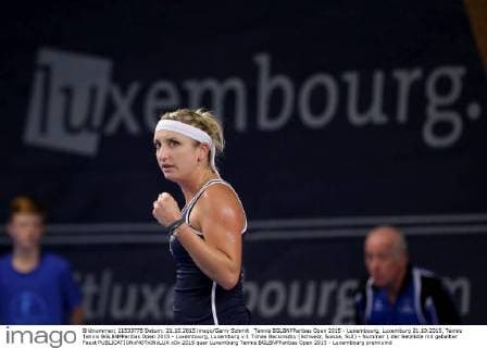 Tennis BGLBNPParibas Open 2015 - Luxembourg, Luxemburg 21.10.2015, Tennis Tennis BGLBNPParibas Open 2015 - Luxembourg, Luxemburg v.l. Timea Bacsinszky (Schweiz, Suisse, SUI) - Nummer 1 der Setzliste mit geballter Faust 