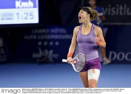 Tennis BGLBNPParibas Open 2015 - Luxembourg, Luxemburg 21.10.2015, Tennis Tennis BGLBNPParibas Open 2015 - Luxembourg, Luxemburg v.l. Laura Siegemund (Deutschland, GER) jubelt freut sich, zeigt Emotionen, Jubel 