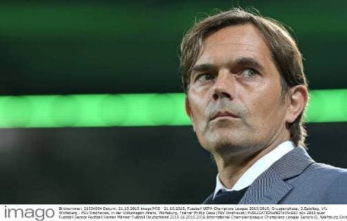 21.10.2015, Fussball UEFA Champions League 2015 2016, Gruppenphase, 3.Spieltag, VfL Wolfsburg - PSV Eindhoven, in der Volkswagen Arena, Wolfsburg. Trainer Phillip Cocu (PSV Eindhoven) 