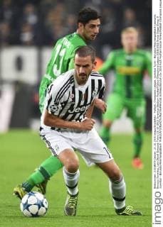 Fußball, Champions League, Juventus Turin - Borussia Mönchengladbach Leonardo Bonucci Juventus, Lars Stindl Borussia Torino 21-10-2015 Juventus Stadium Football Calcio Champions League 2015 2015 Group Stage Group D Juventus - Borussia Monchengladbach andreaxstaccioli