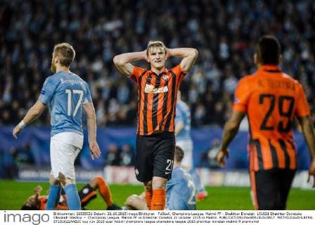 Fußball, Champions League, Malmö FF - Shakhtar Donetsk 151021 Shakhtar Donetsks Olexandr Gladkiy - Champions League, Malmö FF vs Shakhtar Donetsk 21 oktober 2015 in Malmö.  MATHILDAxAHLBERG ST151021AAB2C