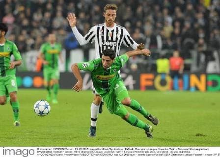 Fußball, Champions League, Juventus Turin - Borussia Mönchengladbach IPP20151021 Football - soccer: UEFA Champions League, Juventus Turin - Borussia Mönchengladbach, lars stindl, claudio marchisio xHOCHxZWEIx xItalyxPhotoxPressx 