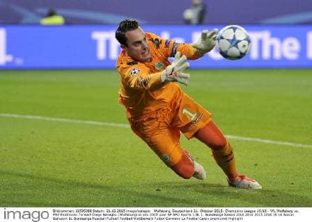 Wolfsburg, Deutschland 21. Oktober 2015: Champions League 15 16 - VfL Wolfsburg vs. PSV Eindhoven Torwart Diego Benaglio (Wolfsburg) ot