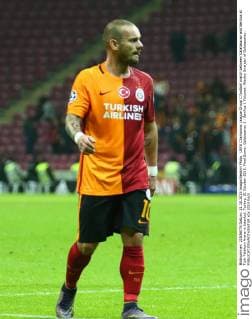 UEFA Champions League Group C football match between Galatasaray and Benfica at Turk Telekom Arena in Istanbul, Turkey, 21 October 2015. Final Score: Galatasaray 2 - Benfica 1 Pictured: Wesley Sneijder of Galatasaray.