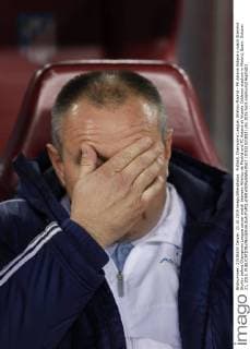Fußball, Champions League, Atletico Madrid - FK Astana Astana s coach Stanimir Stoilov before Champions League soccer match between Atletico de Madrid and FC Astana at Vicente Calderon stadium in Madrid, Spain. October 21, 2015.  (20151021002)