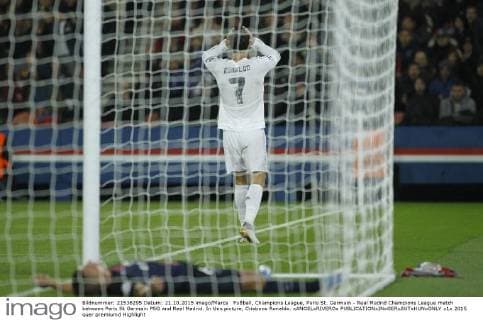 Fußball, Champions League, Paris St. Germain - Real Madrid Champions League match between Paris St Germain PSG and Real Madrid. In this picture, Cristiano Ronaldo. xANGELxRIVEROx 