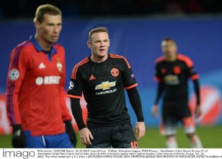 Fußball, Champions League, ZSKA Moskau - Manchester United Wayne Rooney (C) of Manchester United ManU reacts during their Group B UEFA Champions league match against Russia s CSKA Moscow in Khimki, Russia, Oct. 21, 2015. The match ended with a 1-1 draw. ) (SP)RUSSIA-KHIMKI-SOCCER-UEFA CHAMPIONS LEAGUE-CSKA MOSCOW VS MANCHESTER UNITED PavelxBednyakov 