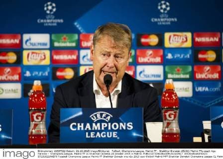 Fußball, Champions League, Malmö FF - Shakhtar Donetsk 151021 Malmö FFs coach Age Hareide - Champions League, Malmö FF vs Shakhtar Donetsk 21 oktober 2015 in Malmö.  AVDOxBILKANOVIC ST151021AAB78