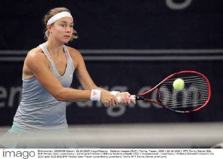 Stefanie Voegele (SUI) Tennis, Frauen, 2015 22.10.2015 WTA Tennis Damen BGL BNP Paribas Open Luxembourg - Anna-Lena Friedsam (GER) vs Stefanie Voegele (SUI) Kockelscheuer, Luxemburg 
