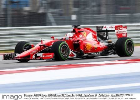 Oct. 23, 2015 - Austin, Texas, U.S - Red Bull Racing driver SEBASTIAN VETTEL (5) of Germany in action during the first practice session before the Formula 1 United States Grand Prix race at the Circuit of the Americas race track in Austin,Texas. F1 2015 - Formula 1 United States Grand Prix. - ZUMAw300