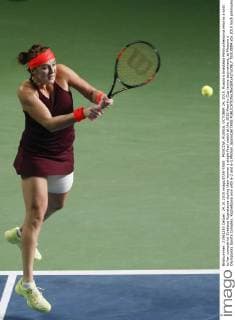 MOSCOW, RUSSIA. OCTOBER 24, 2015. Russia s Anastasia Pavlyuchenkova returns a shot to her compatriot Svetlana Kuznetsova during their women s single final match at the 2015 Kremlin Cup tennis tournament, at Moscow s Olympiysky Sports Complex. Kuznetsova won with 6-2 and 6-1.Mikhail Japaridze TASS  TS010804
