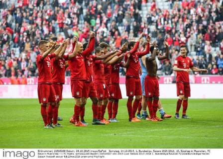 Samstag, 24.10.2015, 1. Bundesliga, Saison 2015 2016, 10. Spieltag in Muenchen, FC Bayern Muenchen - 1 FC Koeln, schlussjubel Bayern DeFodi507