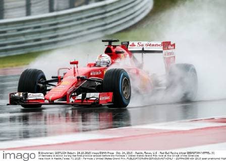 Oct. 24, 2015 - Austin, Texas, U.S - Red Bull Racing driver SEBASTIAN VETTEL (5) of Germany in action during the final practice session before the Formula 1 United States Grand Prix race at the Circuit of the Americas race track in Austin,Texas. F1 2015 - Formula 1 United States Grand Prix. - ZUMAw300