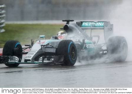 Oct. 24, 2015 - Austin, Texas, U.S - Mercedes driver LEWIS HAMILTON (44) of Great Britain in action during the final practice session before the Formula 1 United States Grand Prix race at the Circuit of the Americas race track in Austin,Texas. F1 2015 - Formula 1 United States Grand Prix. - ZUMAw300