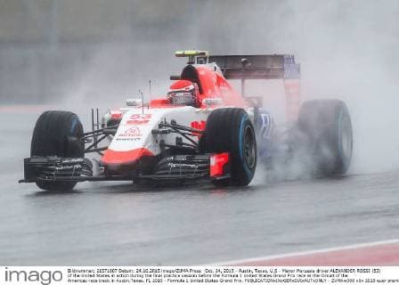 Oct. 24, 2015 - Austin, Texas, U.S - Manor Marussia driver ALEXANDER ROSSI (53) of the United States in action during the final practice session before the Formula 1 United States Grand Prix race at the Circuit of the Americas race track in Austin,Texas. F1 2015 - Formula 1 United States Grand Prix. - ZUMAw300