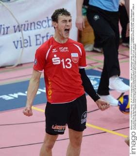 Volleyball 1. Bundesliga Saison 2015 2016 TV Rottenburg - Netzhoppers KW Bestensee 24.10.2015 Moritz Karlitzek (TV Rottenburg) 