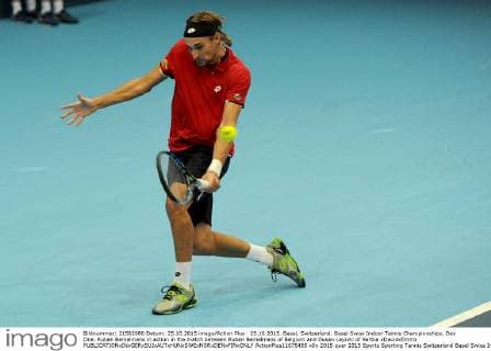 25.10.2015. Basel, Switzerland. Basel Swiss Indoor Tennis Championships. Day One. Ruben Bemelmans in action in the match between Ruben Bemelmans of Belgium and Dusan Lajovic of Serbia xDavidxEmmx  ActionPlus11675465