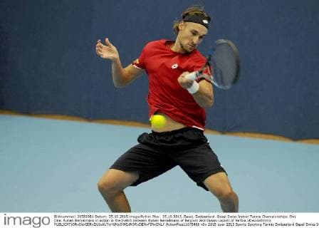 25.10.2015. Basel, Switzerland. Basel Swiss Indoor Tennis Championships. Day One. Ruben Bemelmans in action in the match between Ruben Bemelmans of Belgium and Dusan Lajovic of Serbia xDavidxEmmx  ActionPlus11675466