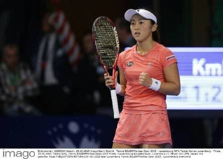 Tennis BGLBNPParibas Open 2015 - Luxembourg WTA Tennis Damen Luxemburg - Finale 25.10.2015, Tennis WTA, Tennis BGLBNPParibas Open 2015 Finale - Luxembourg Kockelscheuer, Luxemburg v.l. Misaki Doi (JPN, Japan) mit geballter Faust 