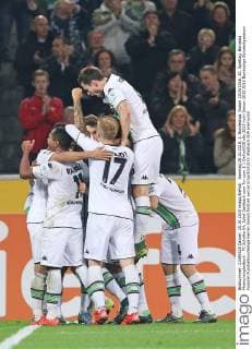 Sonntag 25.10.2015, 1. Bundesliga, Saison 2015 2016, 10. Spieltag, Borussia Moenchengladbach - FC Schalke 04, Jubel Galdbach zum Tor zum 3:1 DeFodi035
