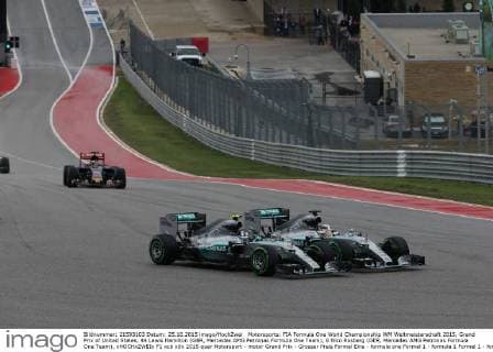 Motorsports: FIA Formula One World Championship WM Weltmeisterschaft 2015, Grand Prix of United States, 44 Lewis Hamilton (GBR, Mercedes AMG Petronas Formula One Team), 6 Nico Rosberg (GER, Mercedes AMG Petronas Formula One Team), xHOCHxZWEIx