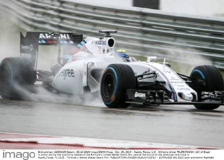 Oct. 25, 2015 - Austin, Texas, U.S - Williams driver FELIPE MASSA (19) of Brazil in action during the qualifying session of the Formula 1 United States Grand Prix race at the Circuit of the Americas race track in Austin,Texas. F1 2015 - Formula 1 United States Grand Prix. - ZUMAw300