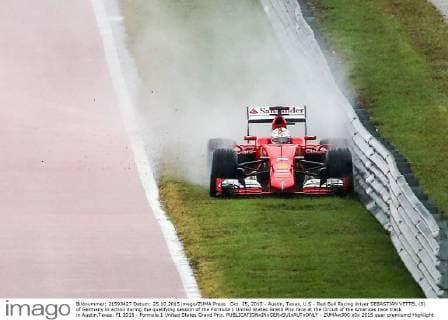 Oct. 25, 2015 - Austin, Texas, U.S - Red Bull Racing driver SEBASTIAN VETTEL (5) of Germany in action during the qualifying session of the Formula 1 United States Grand Prix race at the Circuit of the Americas race track in Austin,Texas. F1 2015 - Formula 1 United States Grand Prix. - ZUMAw300