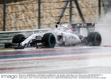 Oct. 25, 2015 - Austin, Texas, U.S - Williams driver VALTTERI BOTTAS (77) of Finland in action during the qualifying session of the Formula 1 United States Grand Prix race at the Circuit of the Americas race track in Austin,Texas. F1 2015 - Formula 1 United States Grand Prix. - ZUMAw300