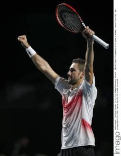 Tennis, Marin Cilic gewinnt ATP-Turnier in Moskau Kremlin Cup 2015 .The winner Marin Cilic (CRO)