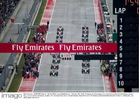 October 25, 2015: Starting Grid Formation for the Formula One United States Grand Prix, Circuit of the Americas. Austin, TX. Formula One 2015: United States Grand Prix OCT 25 - ZUMAc04_