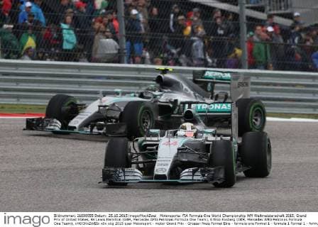 Motorsports: FIA Formula One World Championship WM Weltmeisterschaft 2015, Grand Prix of United States, 44 Lewis Hamilton (GBR, Mercedes AMG Petronas Formula One Team), 6 Nico Rosberg (GER, Mercedes AMG Petronas Formula One Team), xHOCHxZWEIx