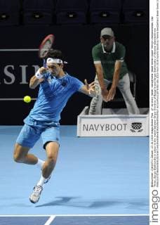 27.10.2015. Basel, Switzerland. Basel Swiss Indoor Tennis Championships. Day Three. Sergiy Stakhovsky in action in the match between Grigor Dimitrov of Bulgaria and Sergiy Stakhovsky of Ukraine xDavidxEmmx  ActionPlus11676382
