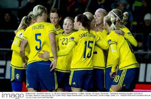 Fußball, Damen, EM-Quali, Schweden - Dänemark Göteborg Sweden 2015-10-27 European Womens Champinship 2017 Qualif Group stage Sweden(SWE) vs Danmark(DAN) Caroline Seger (SWE) 1-0 