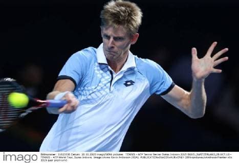 TENNIS - ATP Tennis Herren Swiss Indoors 2015 BASEL,SWITZERLAND,28.OCT.15 - TENNIS - ATP World Tour, Swiss Indoors. Image shows Kevin Anderson (RSA). GEPAxpictures xAndreasxPranter