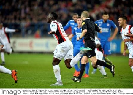 Fußball, FRA, Coupe de la Ligue (Ligapokal), SM Caen - OGC Nizza 2eme but Alexandre Mendy (nic) FOOTBALL : SM Caen vs OGC Nice - Coupe de la Ligue (Ligapokal) - 16eme de finale - 28 10 2015 AnthonyBIBARD FEP 