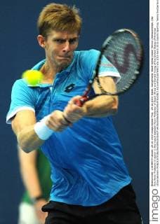 29.10.2015. Basel, Switzerland. Basel Swiss Indoor Tennis Championships. Day Five Kevin Anderson in action in the match between Kevin Anderson of South Africa and Donald Young of the United States of America xDavidxEmmx  ActionPlus11676901