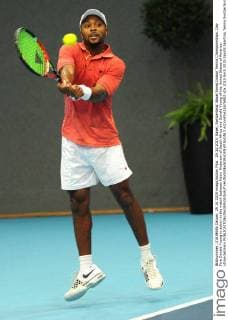 29.10.2015. Basel, Switzerland. Basel Swiss Indoor Tennis Championships. Day Five Donald Young in action in the match between Kevin Anderson of South Africa and Donald Young of the United States of America xDavidxEmmx  ActionPlus11676882