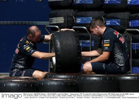 Motorsports: FIA Formula One World Championship WM Weltmeisterschaft 2015, Grand Prix of Mexico, Pirelli, tire, tires, tyre, tyres, wheel, wheels, Reifen, Rad, feature, mechanics xHOCHxZWEIx