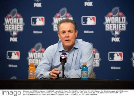 Oct. 29, 2015 - New York, NY, U.S. - Kansas City Royals manager NED YOST speaks at a press conference PK Pressekonferenz during World Series Workout Day, Citi Field, Friday, Oct. 29, 2015. MLB Baseball Herren USA 2-15 - World Series Workout Day - ZUMAb09_